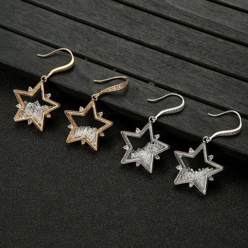 Trendy Star Desgin Drop Earring for women Wedding Cubic Zircon CZ Dubai Bridal Earring Bohemian Hot E9749