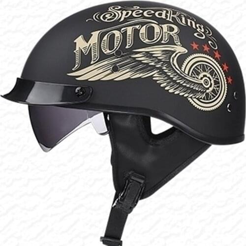 Motorcycle Helmet Men Vintage Racing Motocross Helmet Casco De Moto Summer Breathable Motorbike Half Face DOT Certification