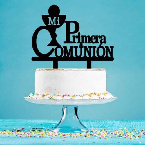 Personalized Party Cake Topper Spanish Mi Primera Comunión Cake Topper For Kids Primera Comunión Party Cake Decoration YC085