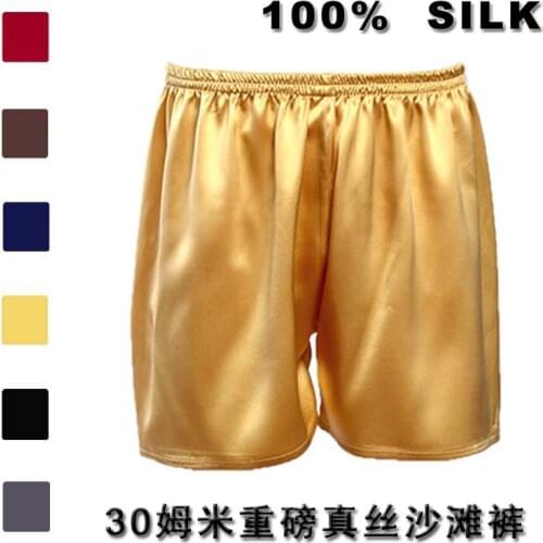 30 momme Heavy Silk Beach Pants 100% Silk Sleepwear Household Shorts Plus Silk Casual Pants
