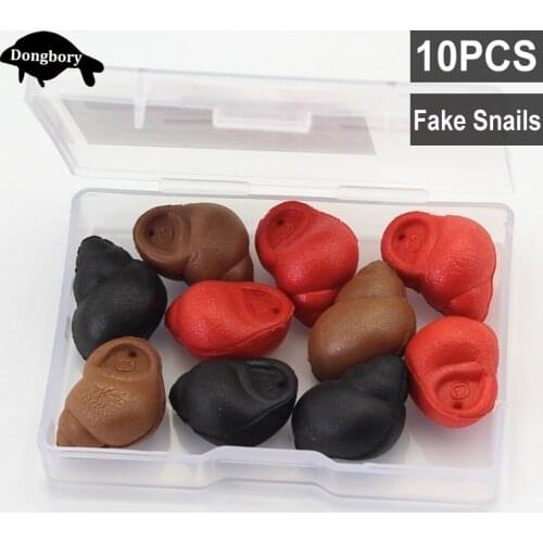 10PCS Carp Fishing Lure Fake River Snails Carp Baits Realistic Field Snails Shape Boilies Floating Baits Fishing Hair Rig Tackle