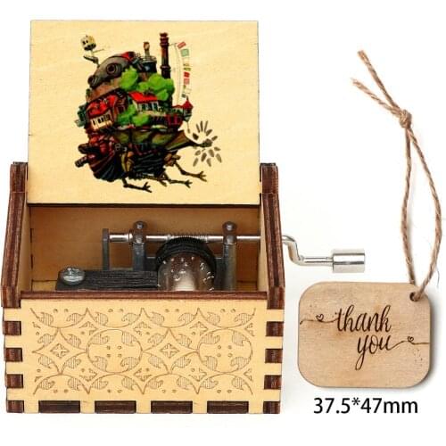 Hot Hand-Cranked Wooden Music Box Retro 3D Printed Music Box Christmas Gift Birthday Gift