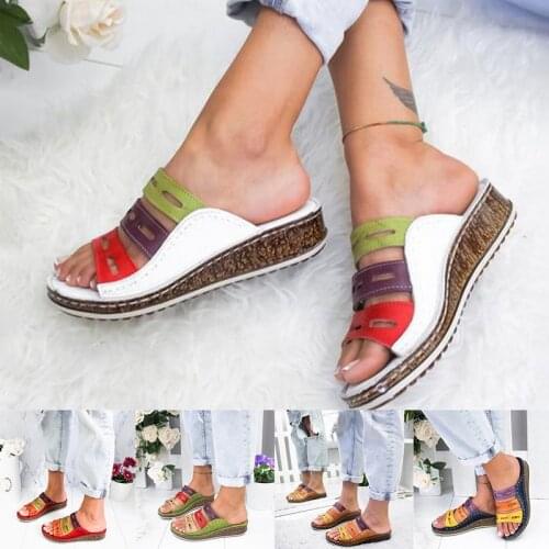 35-42 Womens Summer Open Toe Comfy Sandals Premium Orthopedic Low Heels Walking Sandals Drop Shipping Toe Corrector Cusion