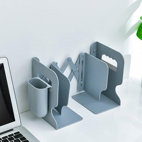 Desk Retractable Bookends For Shelves Book Support Stand Bookshelf With Pen Holder Adjustable Bookends Book Rack Folder Book
