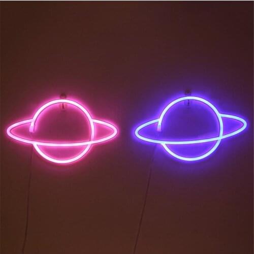 Planet LED Lights Neon Light Sign Bedroom Decor Neon Sign Night Lamp For Rooms Wall Art Bar Party USB Or Battery Powered