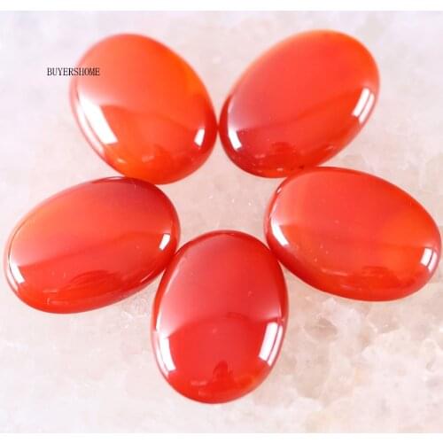 18x25MM&15x20MM CAB Cabochon 5Pcs Oval Natural Stone Bead For Making Necklace Bracelet Earrings Red Carnelian K581
