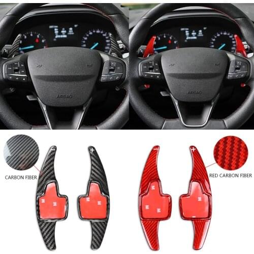 For Ford Focus 4 MK4 2019 2020 2pcs Carbon Fiber Car Steering Wheel Paddle Shift Extension Sticker