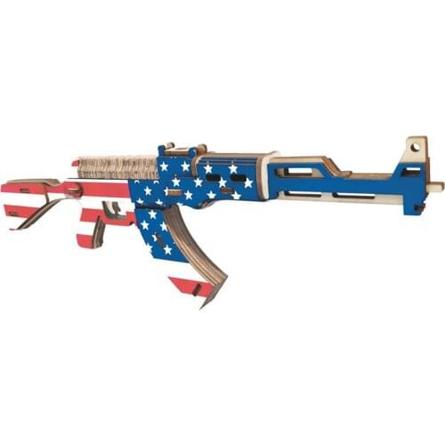 3d Puzzle Wooden Toys Laser Cutting DIY AK47 Assembly Weapon Jigsaw Puzzle Wooden Toys Childrens Educational Toys P101