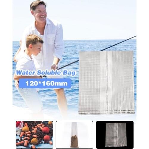 50Pcs PVA Bags Carp Fishing Fast Dissolving Non Residue Coarse Fishing Tackle Carps Bait Bag 2 Size 8x16 12x16cm