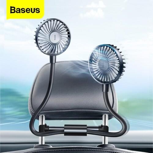 Xiaomi Baseus Car Fan Double Headed 360 Degree Rotating Air Conditioner Cooling Fan For Front Back Seat Air Cooler 12V USB Fan