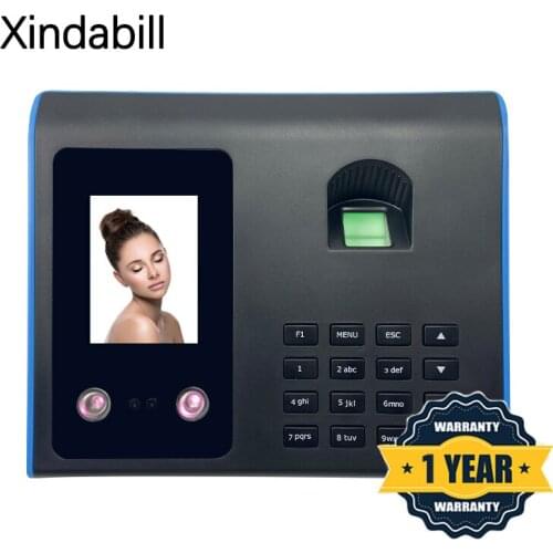 Time record biometric facial time attendance machine fingerprint door access checking in LCD display for spain/Saudi Arabia