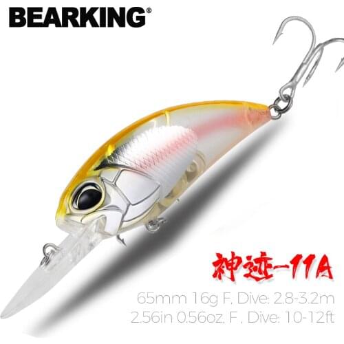 BearKing 65mm 16g hot model A+ fishing lure new crank 5color for choose dive 10-12ft,2.8-3.2m fishing tackle hard bait