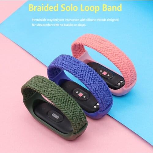 Bracelet for xiaomi Mi band 5 Strap Nylon Braided Solo Loop pulseira bracelet Miband4 Miband5 Wristband for Mi band 4 3 strap