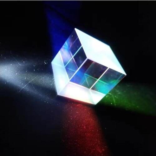Four-sided Cubic Prism K9 Colored Glass Splitting Optical Prism Experimental Instrument