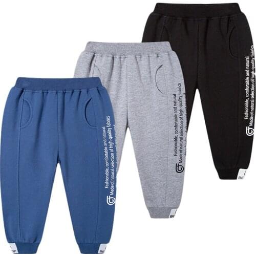 Children Pants Boys Sports Pant Girls Casual Trousers Teenage Cotton Clothing Toddler Letter Printing Long Trousers Baby Spring