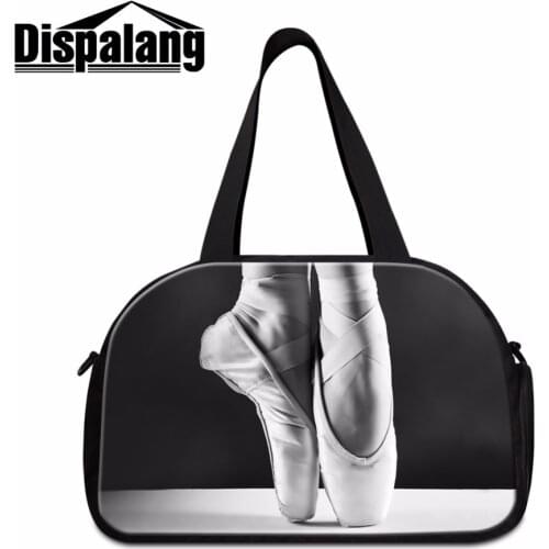 Dispalang Ballet Girls Shoulder Travel Bag Pretty Large Tote Duffle Bags Women Handbag Weekend Bag with Shoe Pocket Trolley Bags