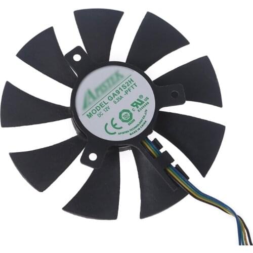H7JF 2pcs GA91S2H VGA Fan Graphics Card Cooling Fan for GeForce GTX 960 1070 Bore Diameter 40mm Radiator 4Pin 12V 0.35A Fan