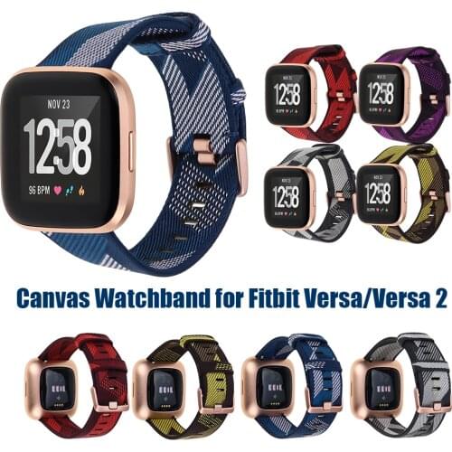 Canvas strap for Fitbit Versa/Versa 2 Band Replacement Accessories Smart Watch Strap for Fitbit Versa 2 Vesa Lite Band