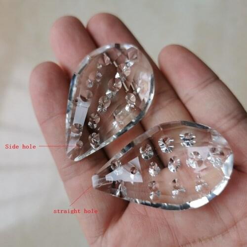50mm clear raindrop pipa Chandelier Crystal Hanging Pendants with side hole or straight hole and Shinning Prisms For Chandeliers