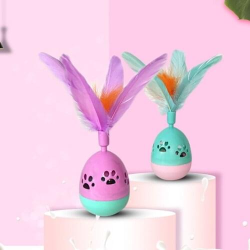 Cat Feather Toy Funny Cat Toys Funny Spring Sucker New Elastic Feather Cute Toys Playing Pet Toy Training Pet Products