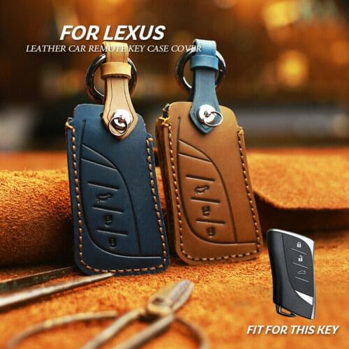 Leather Car Smart Key Fob Cover Case For 2018-2020 Lexus ES200 RX300 ES300 NX200 ES300h LC500 LS500h ES300h keychain