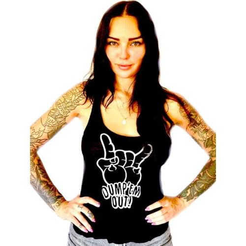 DUMP 'EM OUT tanks funny women sexy fashion undershirt casual singlet graphic street style slogan Aesthetic sleeveless garment