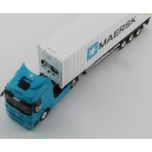 Freezer Container Truck Model Toy 1/50 Diecast Alloy Metal Truck Trailer Container Cargo Transport Vehicle Car Model Toy