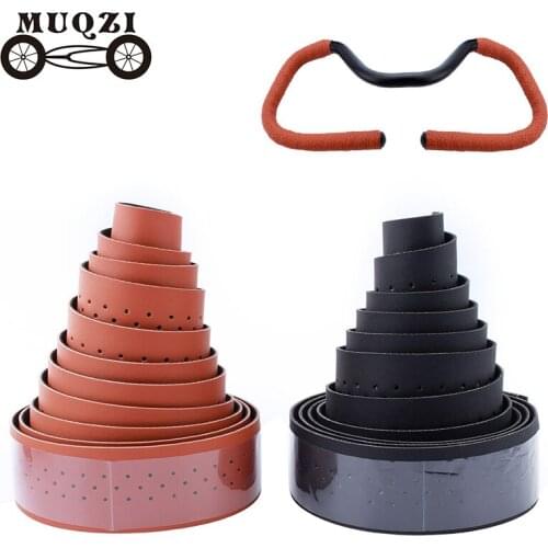 MUQZI 1Pair Bike Handlebar Tape PU EVA Shock Sweat Breathable Tapes MTB Road Fixed Gear Bicycle Handle Bar Winding Belt +2 Plugs