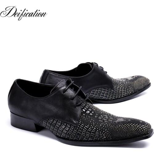 Deification Genuine Leather Wedding Mens Shoes Mixed Colors Square Toe Formal Shoes Men Party Flats Plus Size Chaussure Homme