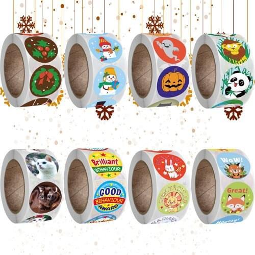 Animal Stickers Christmas Stationery Labels Kids Assortment Stickers for Children Teacher Parent Scrapbooking Kids Party Favor