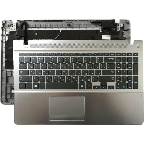 NEW Palmrest For Samsung NP470R5E NP510R5E Laptop Palmrest Upper Case RU Keyboad Silver
