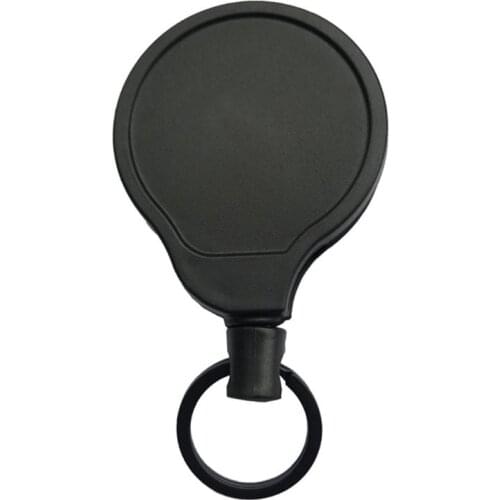 OOTDTY Portable Locking Retractable Badge Holder Reel Metal Steel Wire Cord with Belt Clip Key Ring Buckle Card Keychain Holder