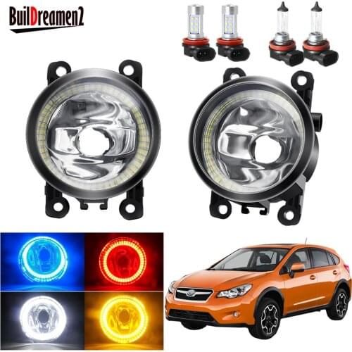 Angel Eye Fog Light Assembly For Subaru XV 2013 2014 2015 2016 Car H11 Front Bumper Fog Light With Halo Ring DRL 20W 12V