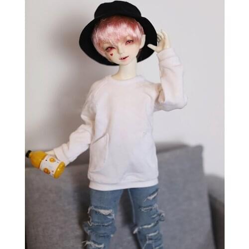 BJD loles dolls shirt white Hoody loose jointed pockets shirt for 1/3 1/4 1/6 BJD DD SD MSD YOSD toys doll accessories