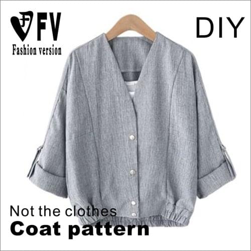 Sewing drawings womens short casual jacket 1:1 garment making pattern BWT-47