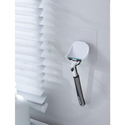 Strong Suction Cup Razor Holder Bathroom Shaver Storage Rack Wall Mounted Razor Rack Wall Hook Hangers R5410