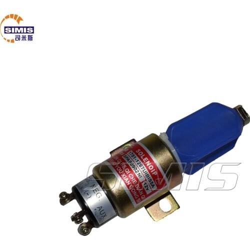 SIMIS Fuel Shutoff Solenoid 12V for S6K E200B E320 excavator for SPA90902NI 1751-1267UIBIS5A