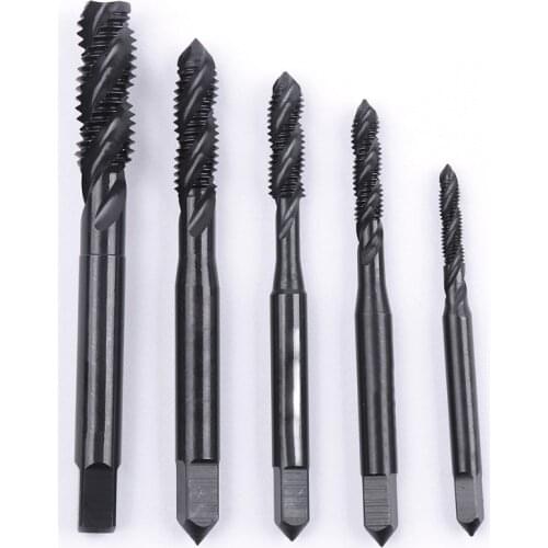 M3/M4/M5/M6/M8 HSS Nitriding Coated Metric Spiral Flute Taps Machine & Manual Screw Thread Taps for Metal Wood Plastic Tapping
