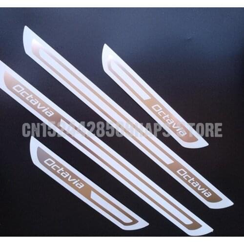 Car-styling Stainless Steel Side Door Scuff Plate Door Sill Trim Fit Car accessories For Skoda Octavia A5 A7 2007-2012 2013-2018