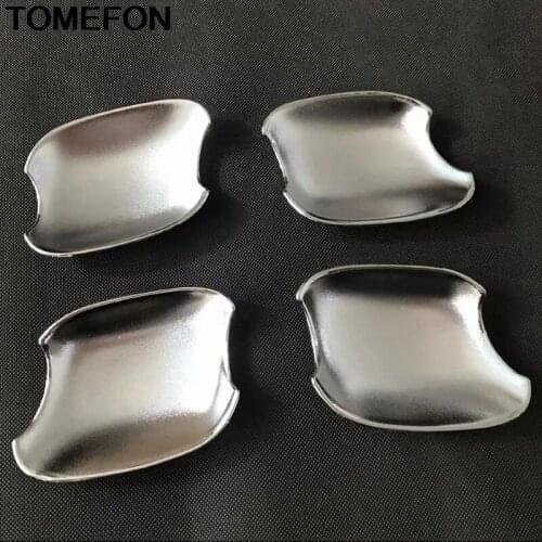 TOMEFON For Audi Q5 FY 2018 2019 Door Handle Bowl Cup Cap Cover Trim Inset Bezel Frame Styling Exterior Accessories ABS Chrome