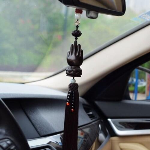 Lotus fingered citron Car Brooches Ornaments Rearview mirror mount Car Pendant Ebony Buddhist High-grade Pendant