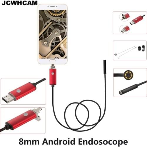 JCWHCAM HD720P 960P 2MP 8mm Android USB Endoscope Camera 6LED Snake Flexible USB Endoscope 1M 2M 5M Android USB Borescope Camera