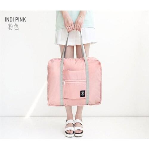 Waterproof Large Capacity Duffle Bag Solid Color Foldable Travel Bags Unisex Clothing Organizers Bag Increase Trolley Bags