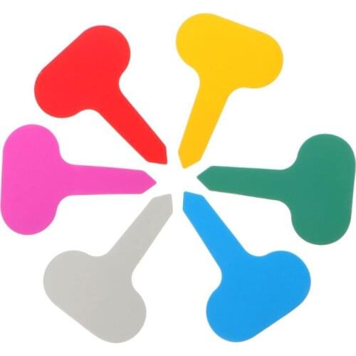 100Pcs Cute Garden Plant Labels Plastic Plant T-type Stake Tags Markers Nursery Pots Garden Decoration Seedling Tray Mark Tools