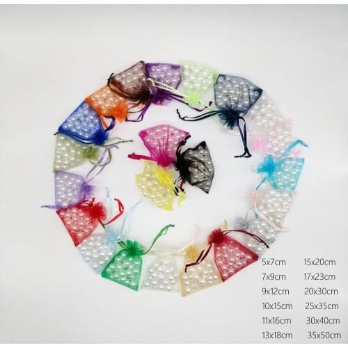 1000pcs/Lot 11x16cm Diy Jewelry Bag Gift For Women Drawstring Organza Gift Bags For Wedding/Party/Christmas Packaging Bags Pouch