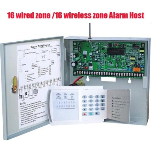 16 Zones Wired and 16 Wireless Alarm Control Pane home security Alarm host wireless and wired