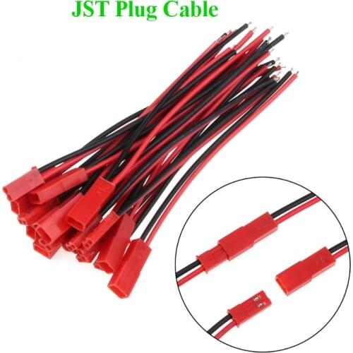 10Pairs Male Female 2Pin Connector JST Plug Cable 100mm 150mm 200mm for RC Model Airplane Quadcopter FPV Racing Drones DIY