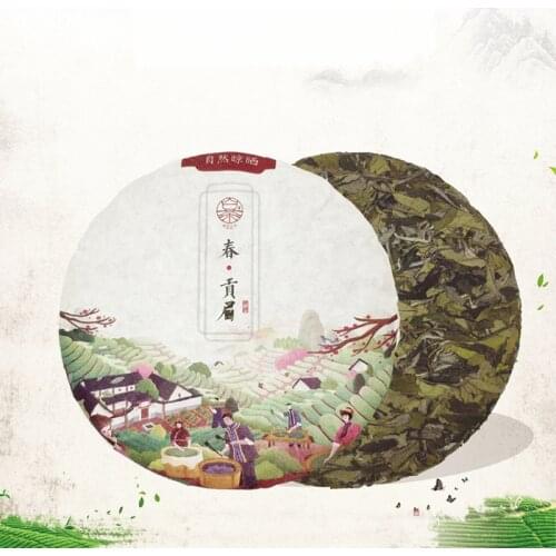 2019 Fuding Gong Mei White Chinese Tea Spring High Mountain Gong Mei Bai Cha Cake 350g