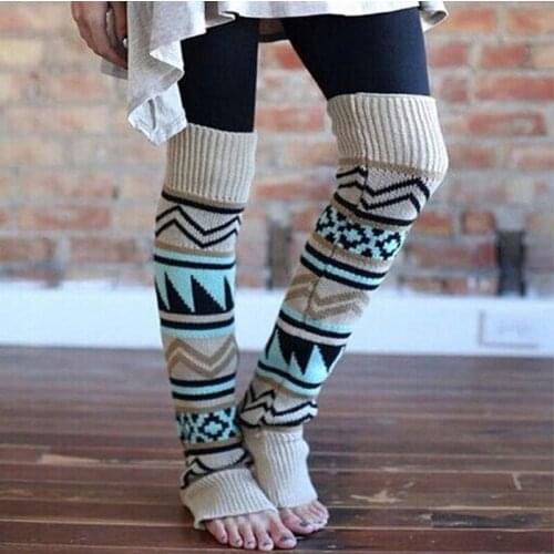 2021 Winter Fashion Leg Warmers Women Warm Knee High Knit Solid Crochet Leg Warmer Socks Christmas Warm Boot Cuffs Beenwarmers