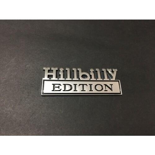 50pcs HILLBILLY EDITION EMBLEM Chrome Emblem Badge Decal Car Truck SUV ATV Boat